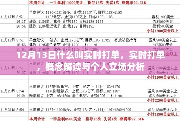實(shí)時打單概念解讀與個人立場分析，深度探討與解讀（附日期）