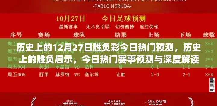 歷史上的勝負啟示與今日熱門賽事預(yù)測，揭秘12月27日的勝負彩深度解讀