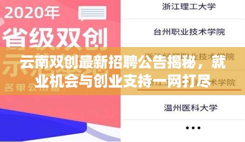 云南雙創(chuàng)最新招聘公告揭秘，就業(yè)機會與創(chuàng)業(yè)支持一網(wǎng)打盡