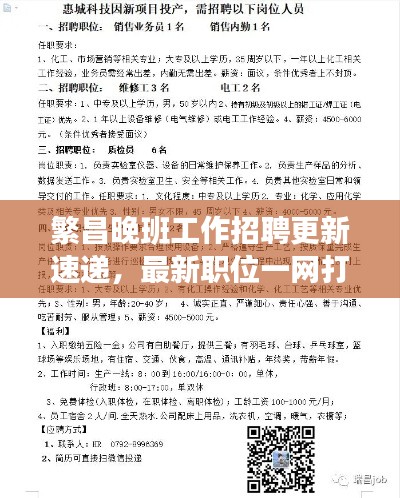 繁昌晚班工作招聘更新速遞，最新職位一網(wǎng)打盡