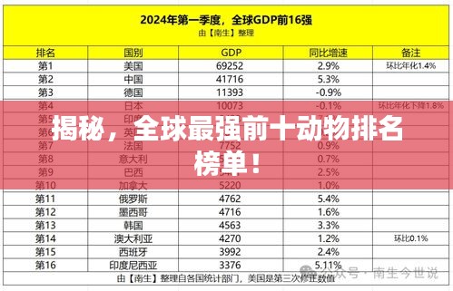 揭秘，全球最強(qiáng)前十動物排名榜單！