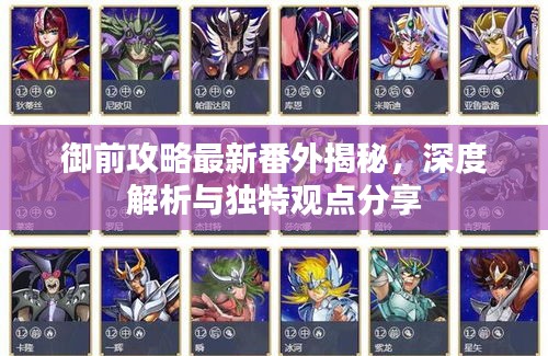 御前攻略最新番外揭秘，深度解析與獨特觀點分享