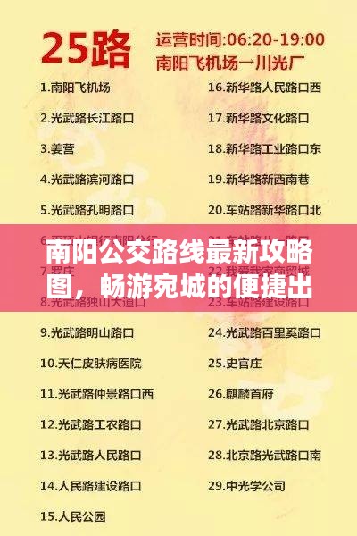 南陽公交路線最新攻略圖，暢游宛城的便捷出行指南