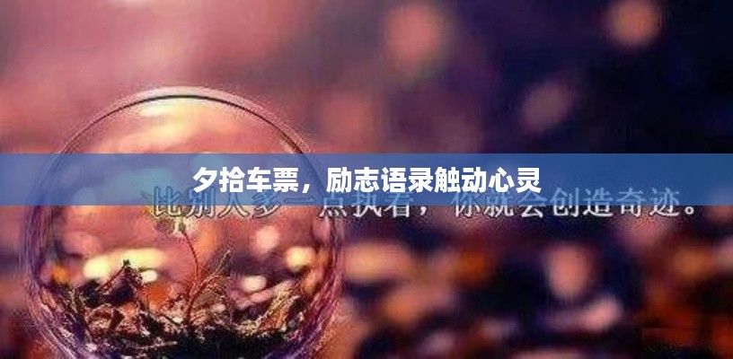 夕拾車(chē)票，勵(lì)志語(yǔ)錄觸動(dòng)心靈