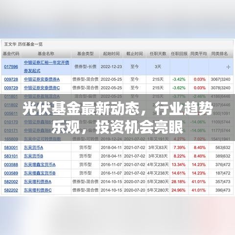 光伏基金最新動態(tài)，行業(yè)趨勢樂觀，投資機會亮眼