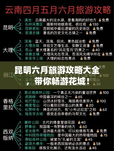 昆明六月旅游攻略大全，帶你暢游花城！